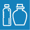 Icon depicting two types of plastic bottles